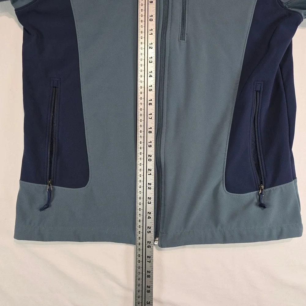 The North Face‎ WindWall Softshell Jacket Mens Medium Blue Full Zip Fleece Lined